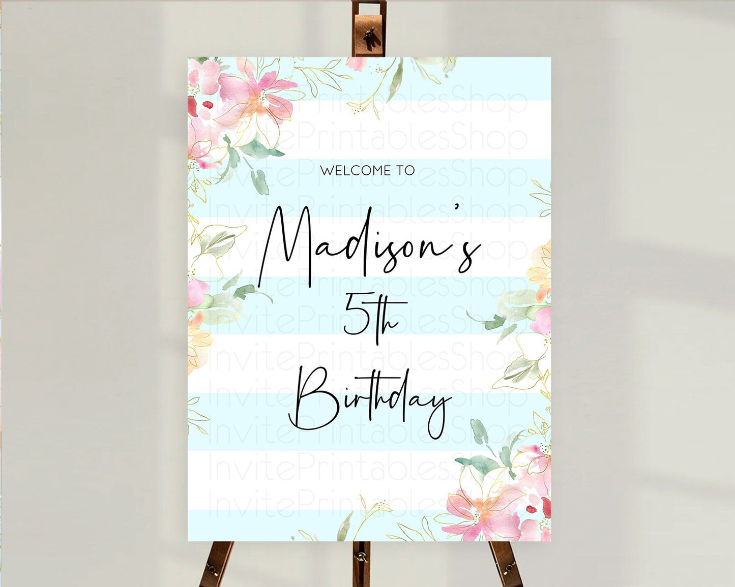 Secret Garden Welcome Sign Wildflower Welcome Board Pastel Flower Garden Welcome Poster Boho Wildflower First Birthday Welcome Sign D10303