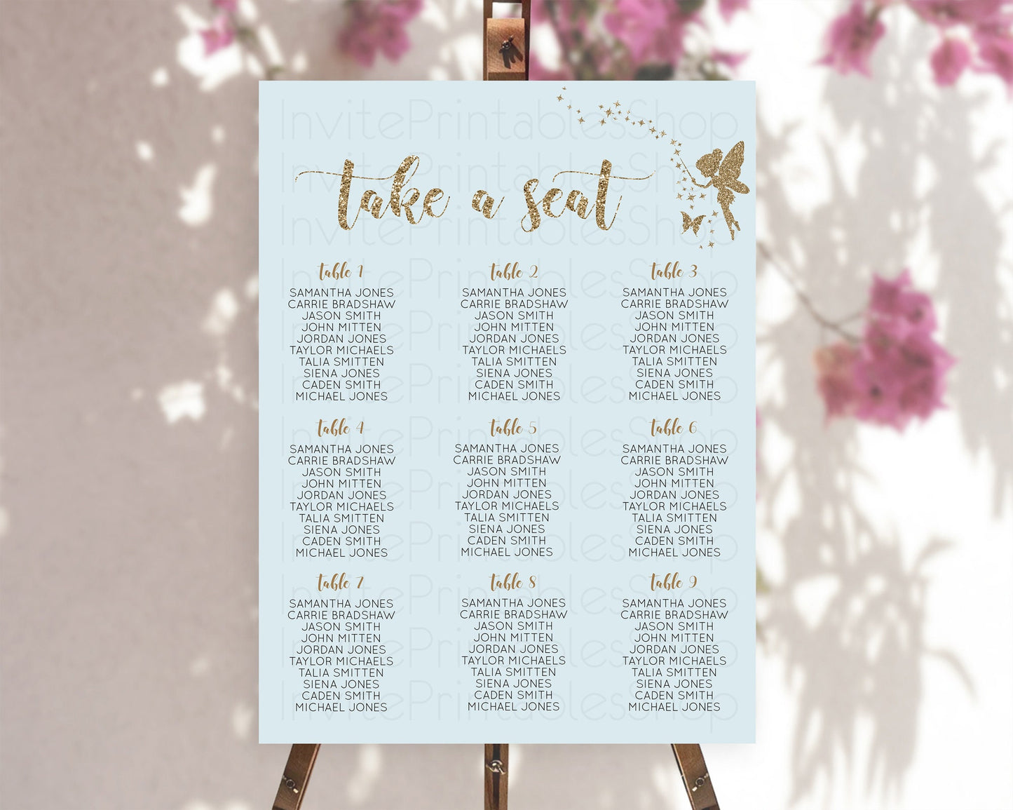 Fairy Seating Chart Pastel Fairy Seating Chart Fairy Tea Party Fairy Garden Seating Sign Enchanted Garden Floral Butterfly Décor D10907