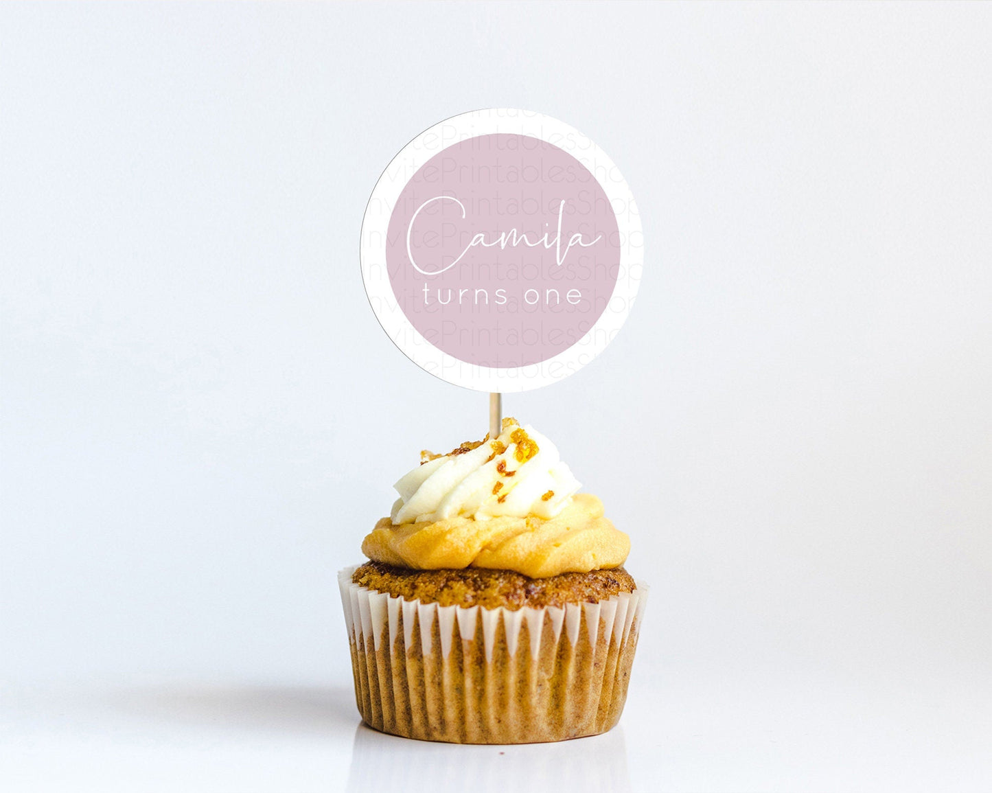 Pink Cupcake Toppers Plain Pink Cupcake Minimalist Pink Cupcake Pastel Pink Table Number Cupcake Topper Blue Decor D10940