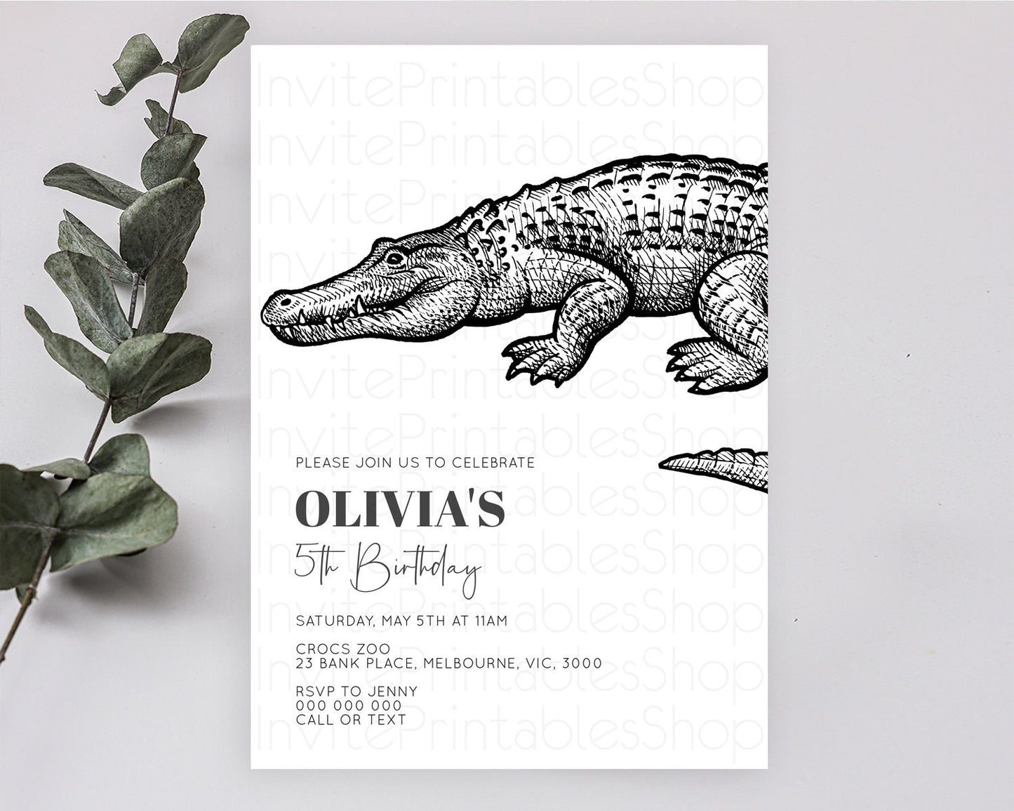 Editable Crocodile Birthday Invitation Alligator Birthday Invitation Later A