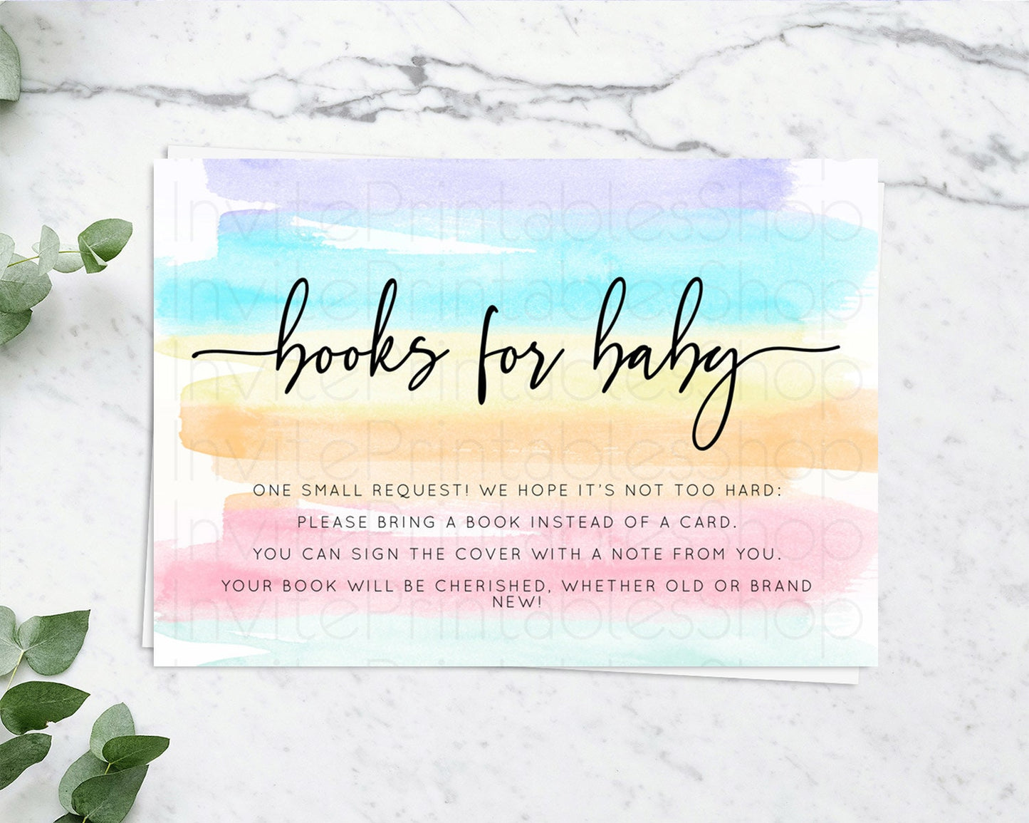 Pastel Books For Baby Card Pastel Rainbow Book Insert Colorful Ombre Watercolor Book Card Confetti Glitter Baby Book Poem Request D10505