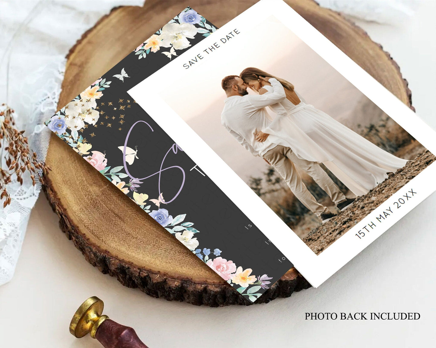 Fairy Save The Date Template Enchanted Garden Pastel Floral Butterfly Party Secret Garden Birthday Baptism Baby Shower Bridal Shower D10881