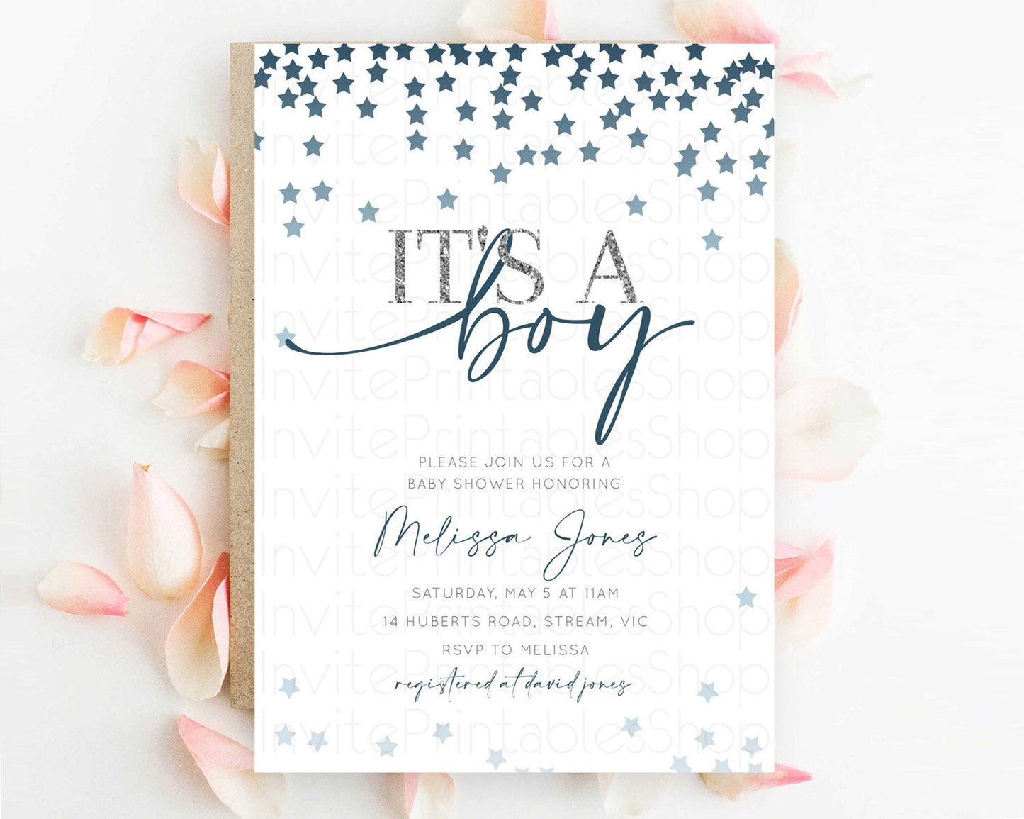 Editable Twinkle Star Baby Shower Invitation Pastel Twinkle Star Invitation