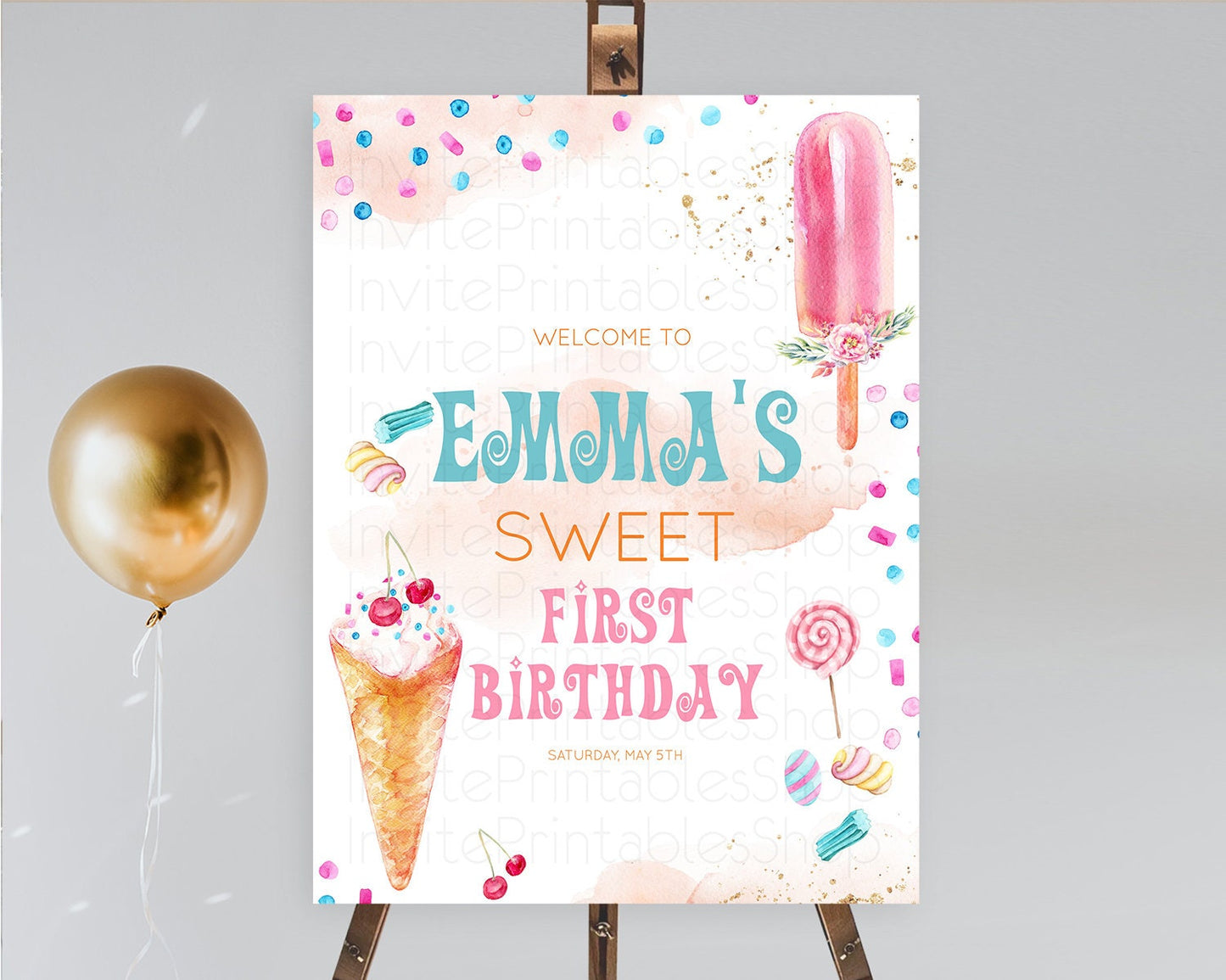 Ice Cream Welcome Sign Sweet One Welcome Board Heres The Scoop Decor Pastel Candy Welcome Poster Candy First Birthday Welcome Sign D10554