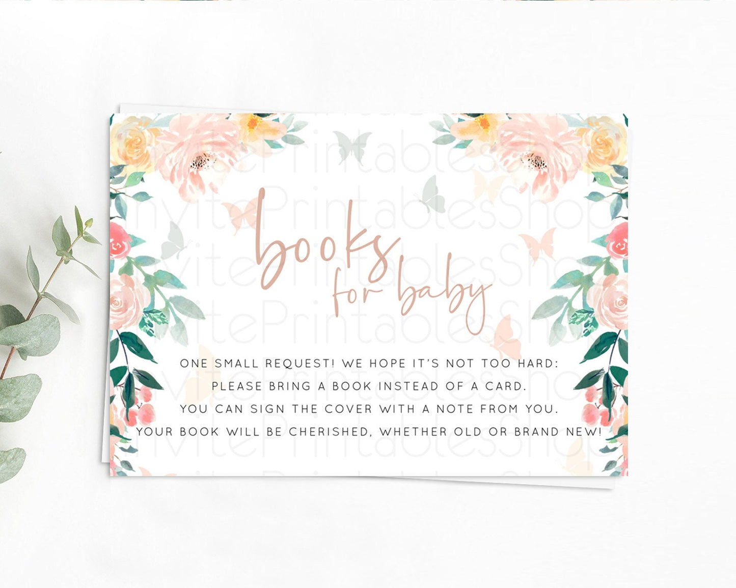 Secret Garden Books For Baby Card Boho Wildflower Book Insert Pastel Flower Garden Baby Shower Card Flower Guests Book Poem Request D10706