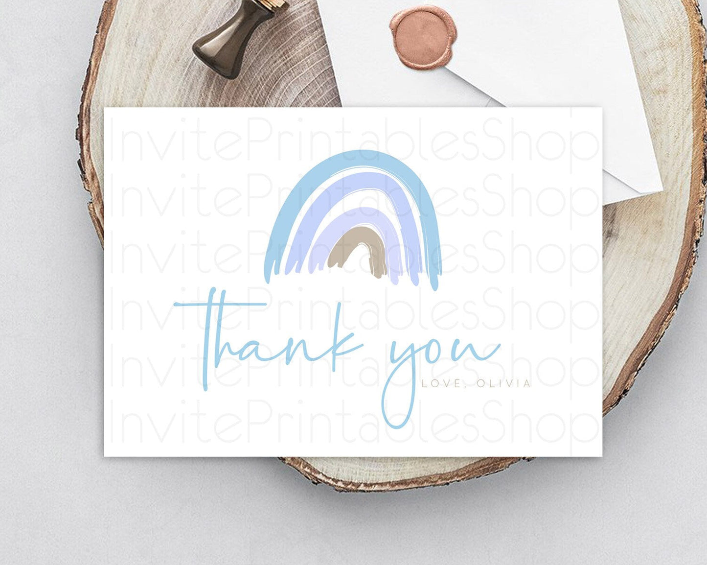 Pastel Rainbow Thank You Boho Rainbow Thank You Card Rainbow Birthday Thank You Cards Pastel Rainbow Teacher Thank You Card Template D10352