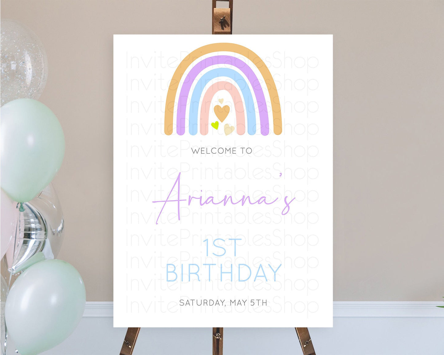Pastel Rainbow Welcome Sign Boho Rainbow Welcome Board Rainbow Welcome Sign Pastel Welcome Decor Rainbow First Birthday Welcome Sign D10238