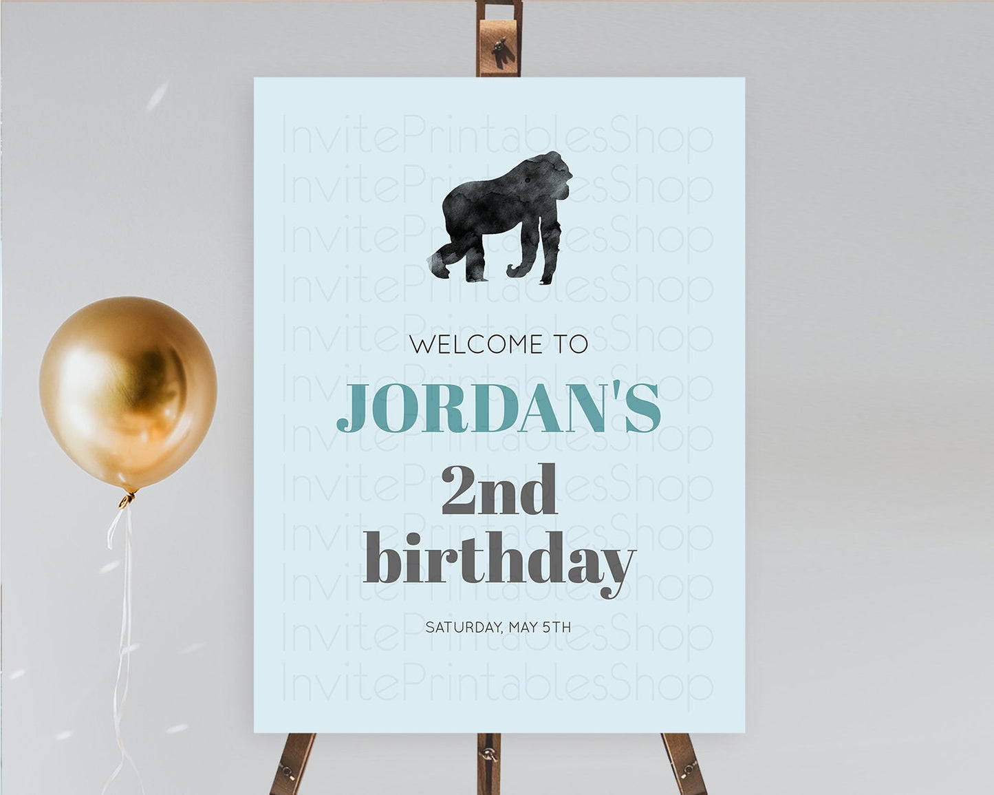 Gorilla Welcome Sign Gorilla Welcome Board Gorilla Party Welcome Poster Safari Adventure Decor Gorilla First Birthday Welcome Sign D10799