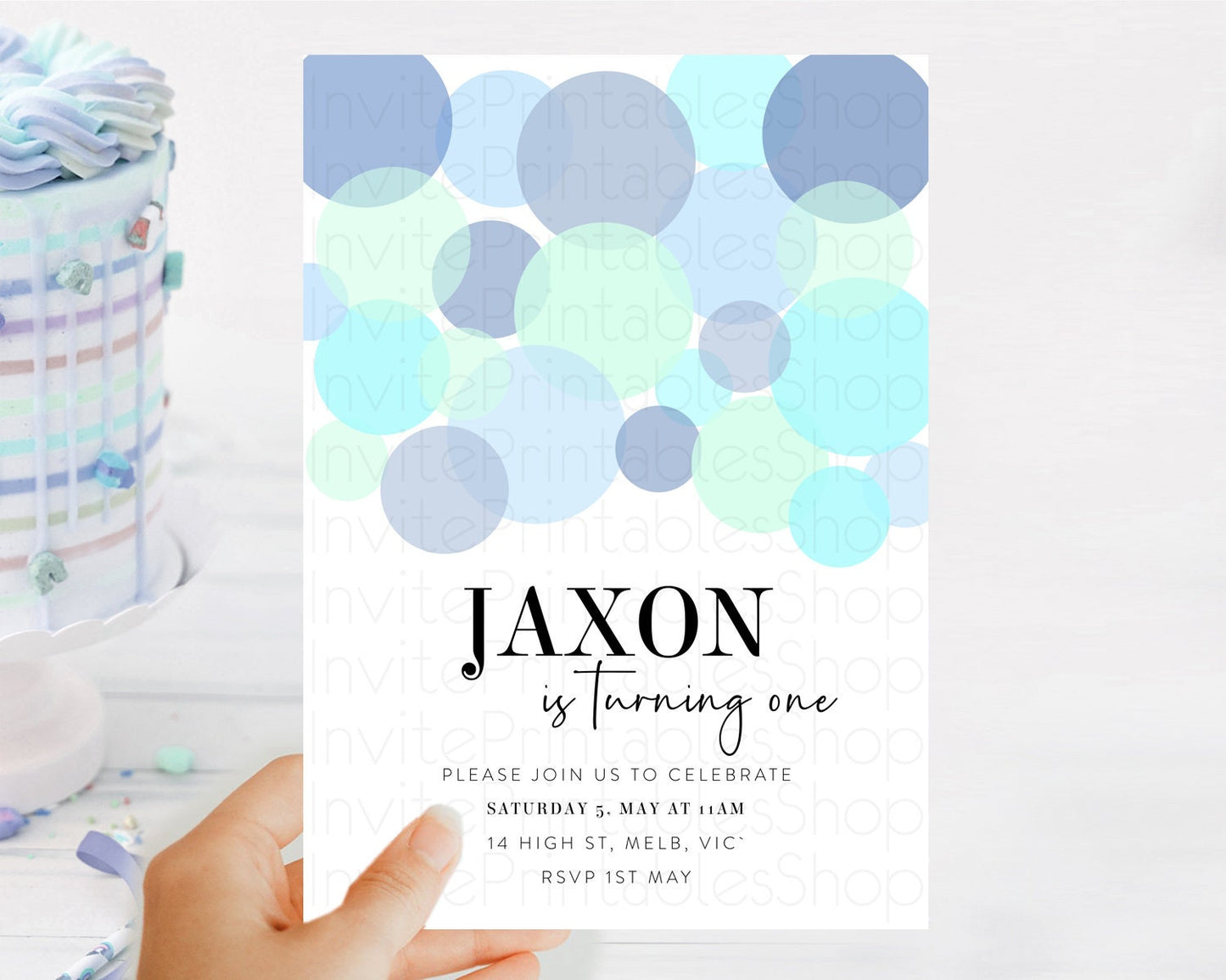 Pastel Birthday Invitation Blue Confetti Birthday Invitation Confetti Birthday Invitation Bubbles Invitation 2nd 1st First Birthday 100208