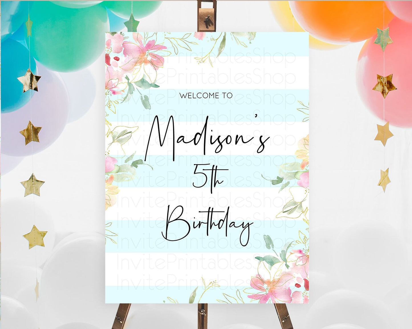 Secret Garden Welcome Sign Wildflower Welcome Board Pastel Flower Garden Welcome Poster Boho Wildflower First Birthday Welcome Sign D10303