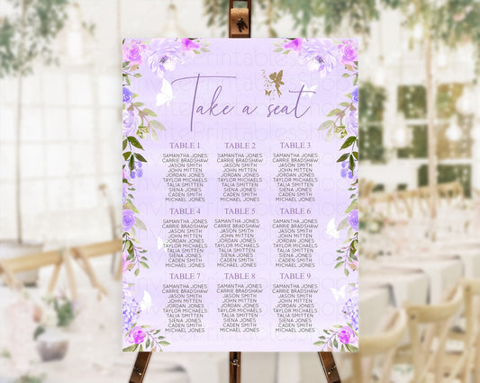 Editable Fairy Seating Chart Pastel Fairy Seating Chart Fairy Tea Party Fair
