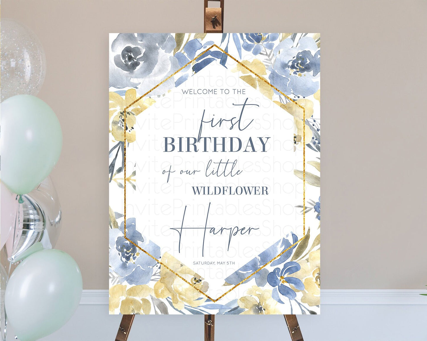 Secret Garden Welcome Sign Wildflower Welcome Board Pastel Flower Garden Welcome Poster Boho Wildflower First Birthday Welcome Sign D10782