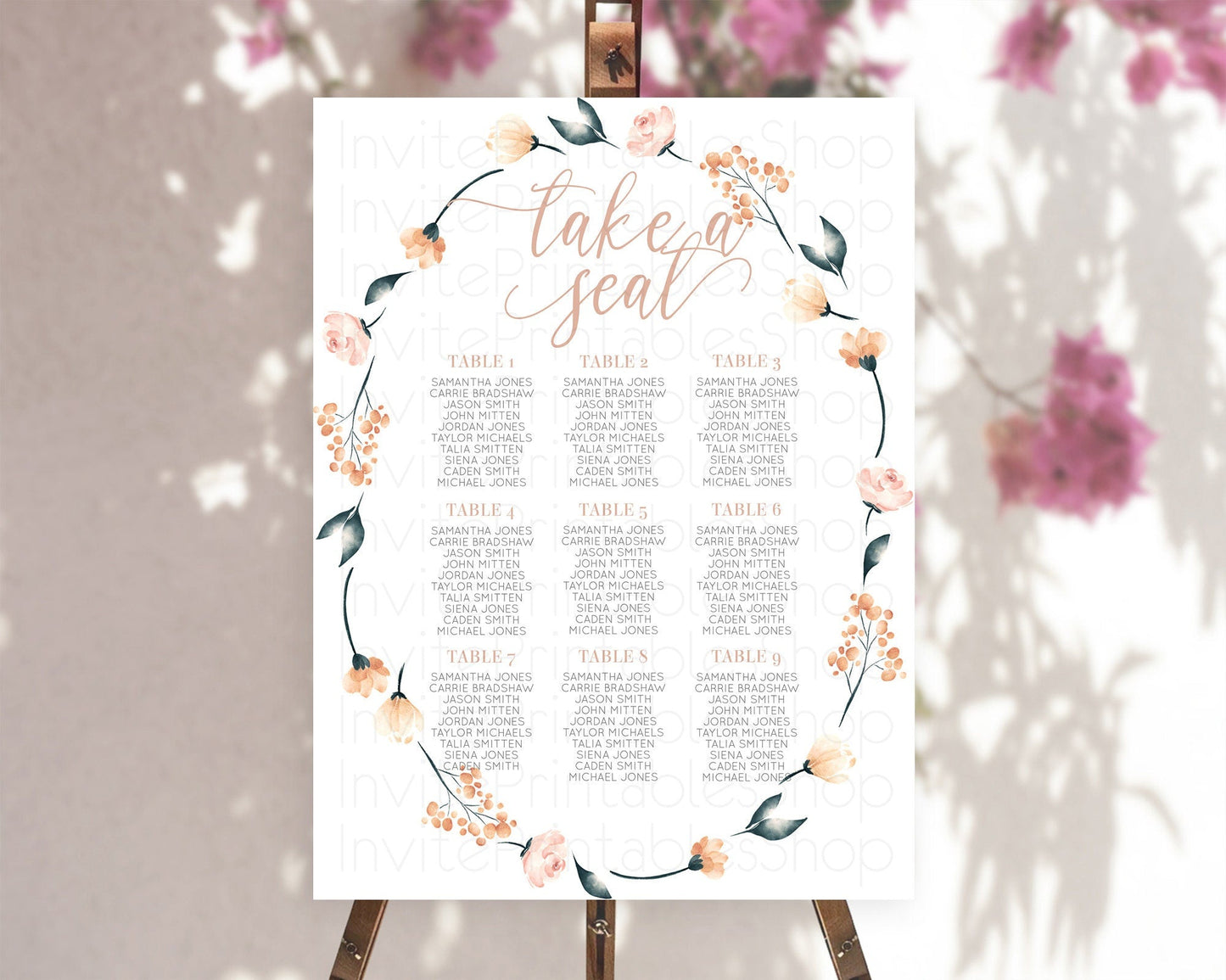 Secret Garden Seating Chart Wildflower Seating Chart Pastel Flowers Seating Chart Enchanted Garden Boho Floral Take A Seat Decor D10240