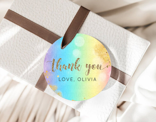 Editable Pastel Thank You Tags Rainbow Thank You Gift Tags Colorful Pastel F