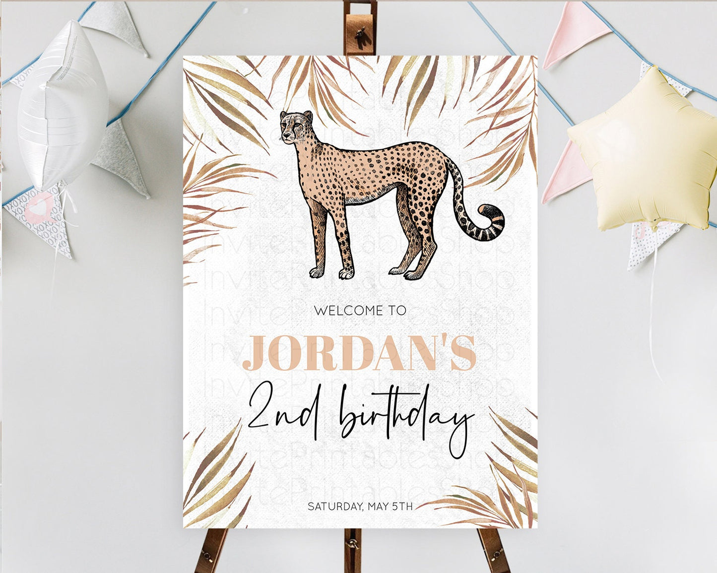 Cheetah Welcome Sign Cheetah Welcome Board Cheetah Party Welcome Poster Safari Adventure Decor Cheetah First Birthday Welcome Sign D10291