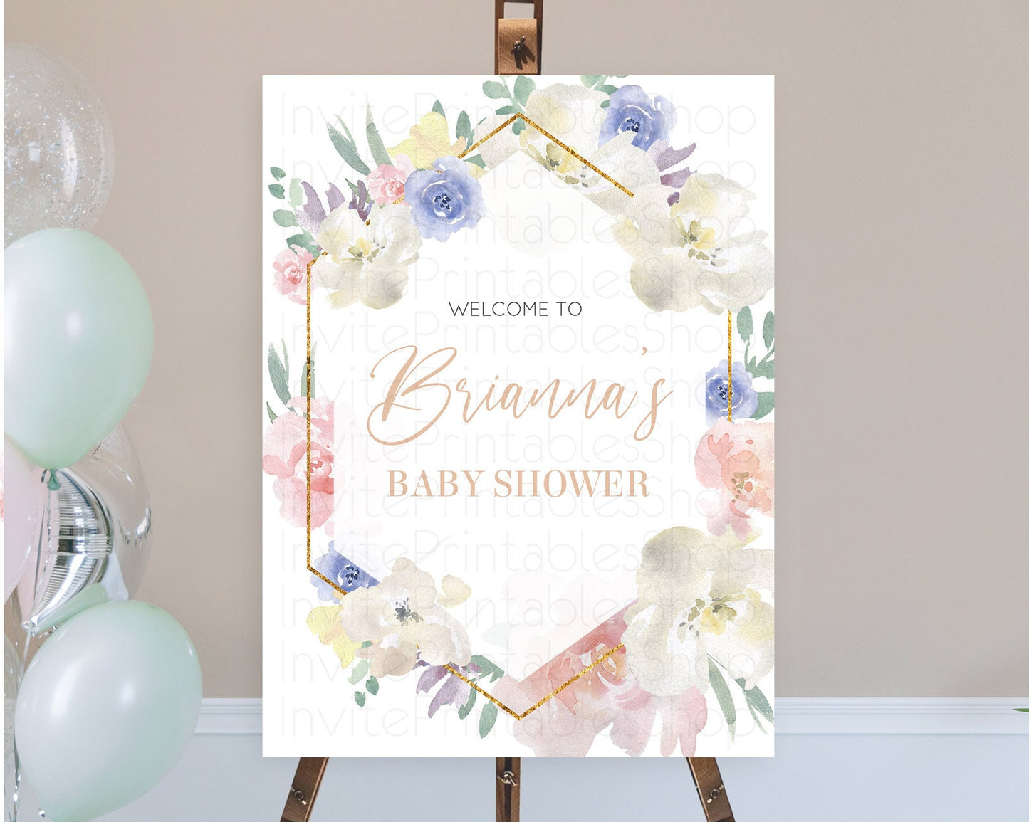 Secret Garden Baby Shower Welcome Sign Wildflower Welcome Board Pastel Flower Garden Welcome Poster Boho Wildflower Welcome Sign D10254