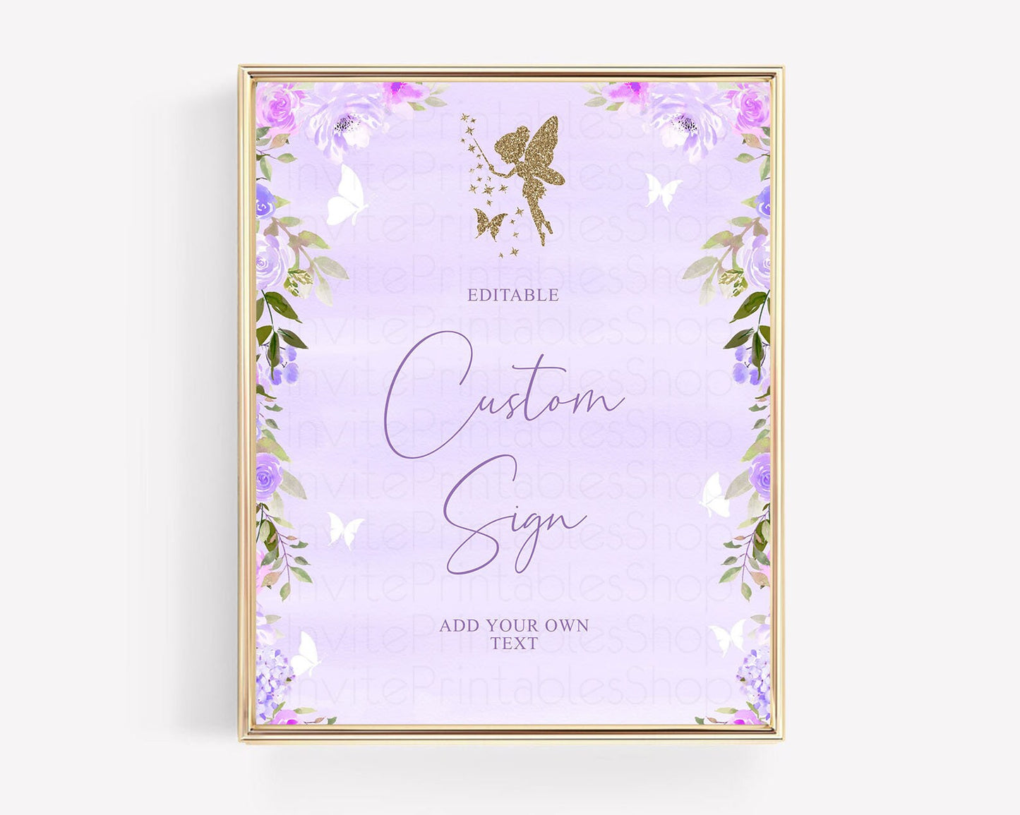 Editable Fairy Signs Pastel Cards Gifts Sign Floral Table Signs Diaper Sign