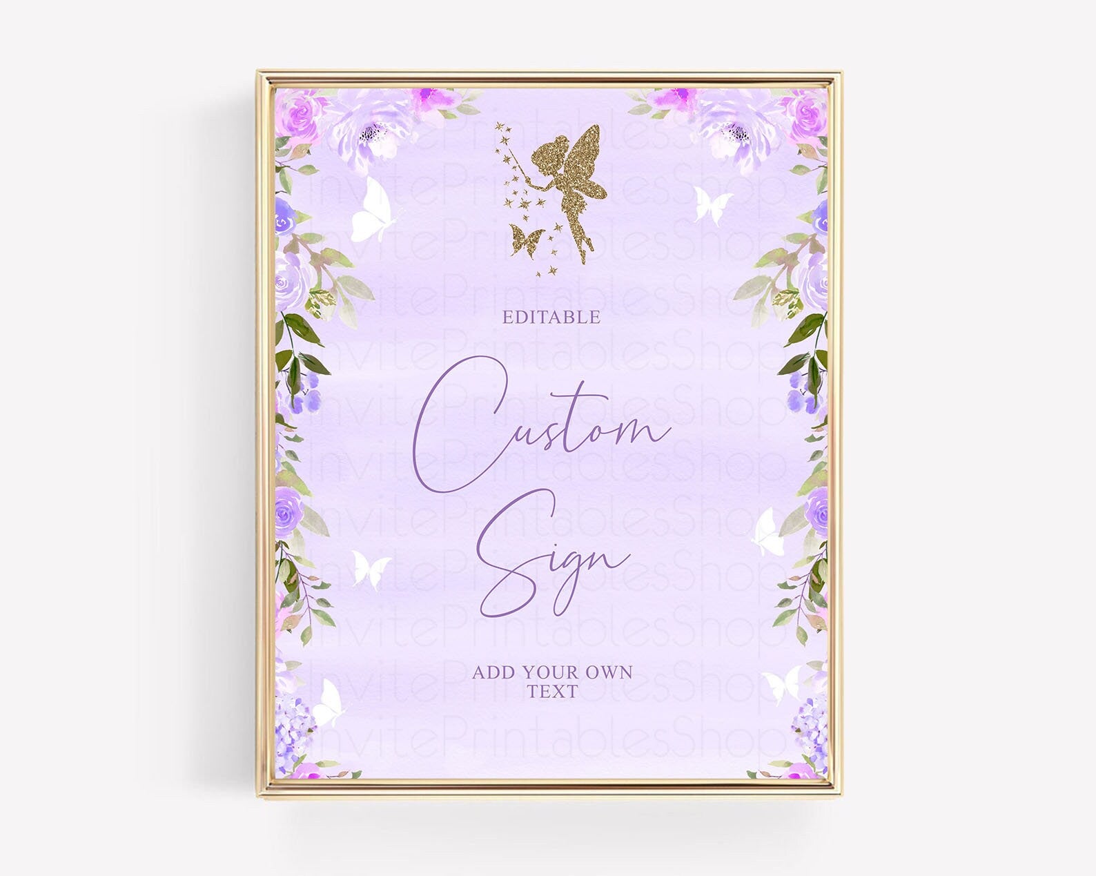 Editable Fairy Signs Pastel Cards Gifts Sign Floral Table Signs Diaper Sign