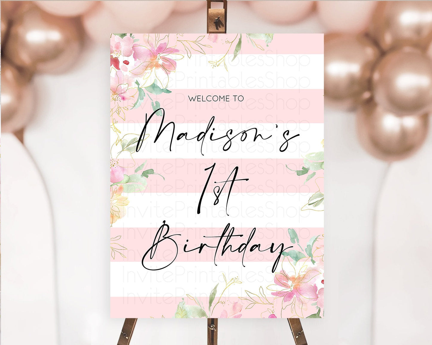 Secret Garden Welcome Sign Wildflower Welcome Board Pastel Flower Garden Welcome Poster Boho Wildflower First Birthday Welcome Sign D10301