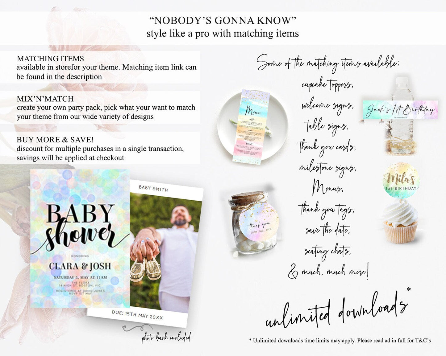Pastel Confetti Baby Shower Invitation Bath Bomb Baby Shower Invitation Pastel Bubbles Invitation Colorful Watercolour Invitation D10447