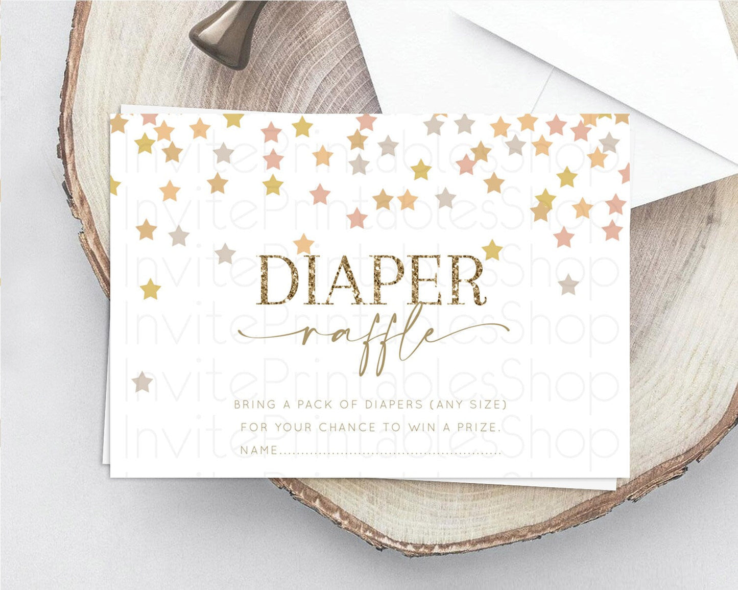 Pastel Star Diaper Raffle Card Shooting Star Diaper Raffle Insert Twinkle Little Star Diaper Ticket Rainbow Confetti Raffle Game D10342