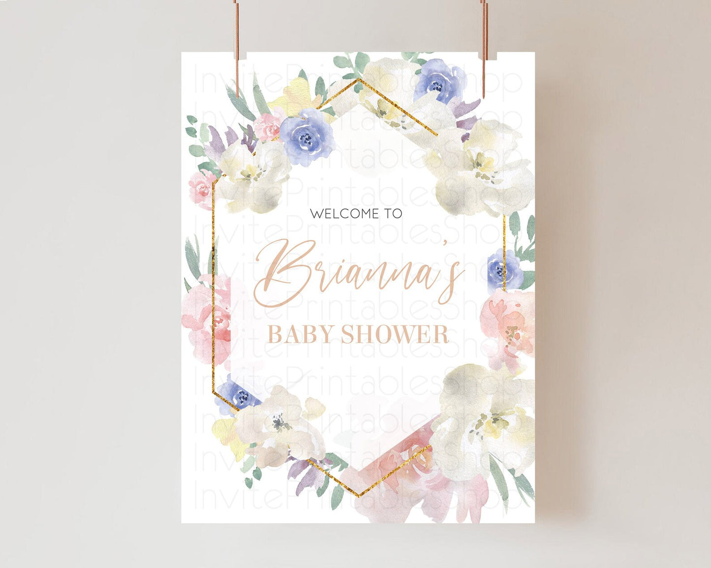 Secret Garden Baby Shower Welcome Sign Wildflower Welcome Board Pastel Flower Garden Welcome Poster Boho Wildflower Welcome Sign D10254