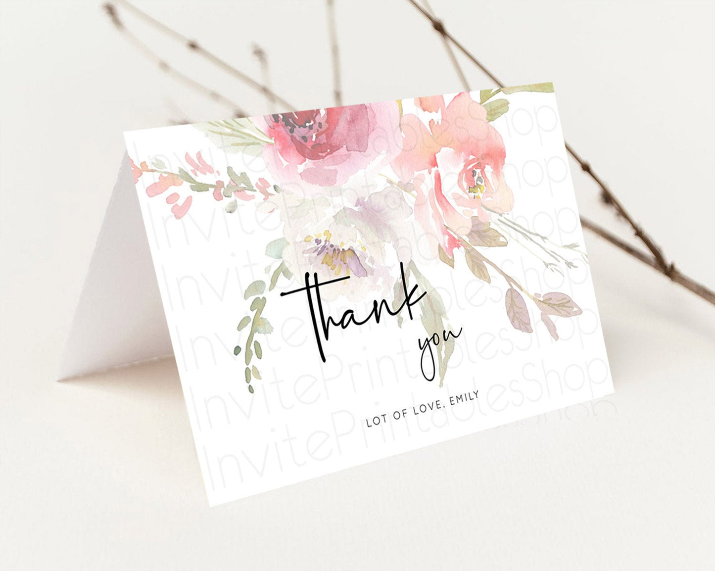 Secret Garden Thank You Wildflower Thank You Card Pastel Flower Garden Birthday Thank You Card Boho Floral Teacher Thank You Card D10243