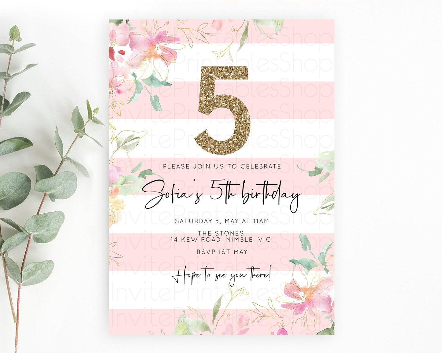Editable Secret Garden Invitation Wildflower Birthday Invitation Pastel Flow