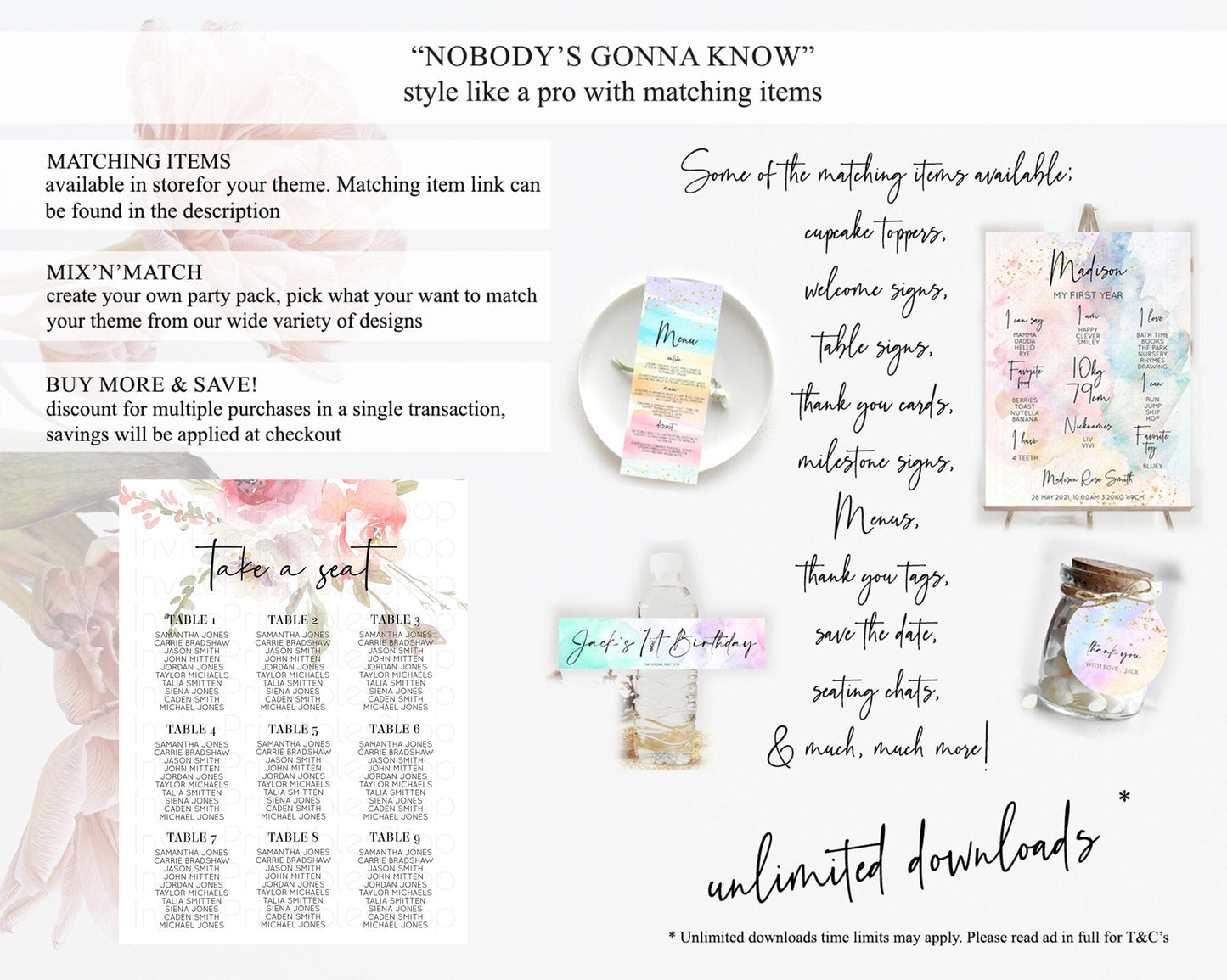 Secret Garden Seating Chart Wildflower Seating Chart Pastel Flowers Seating Chart Enchanted Garden Boho Floral Take A Seat Decor D10243