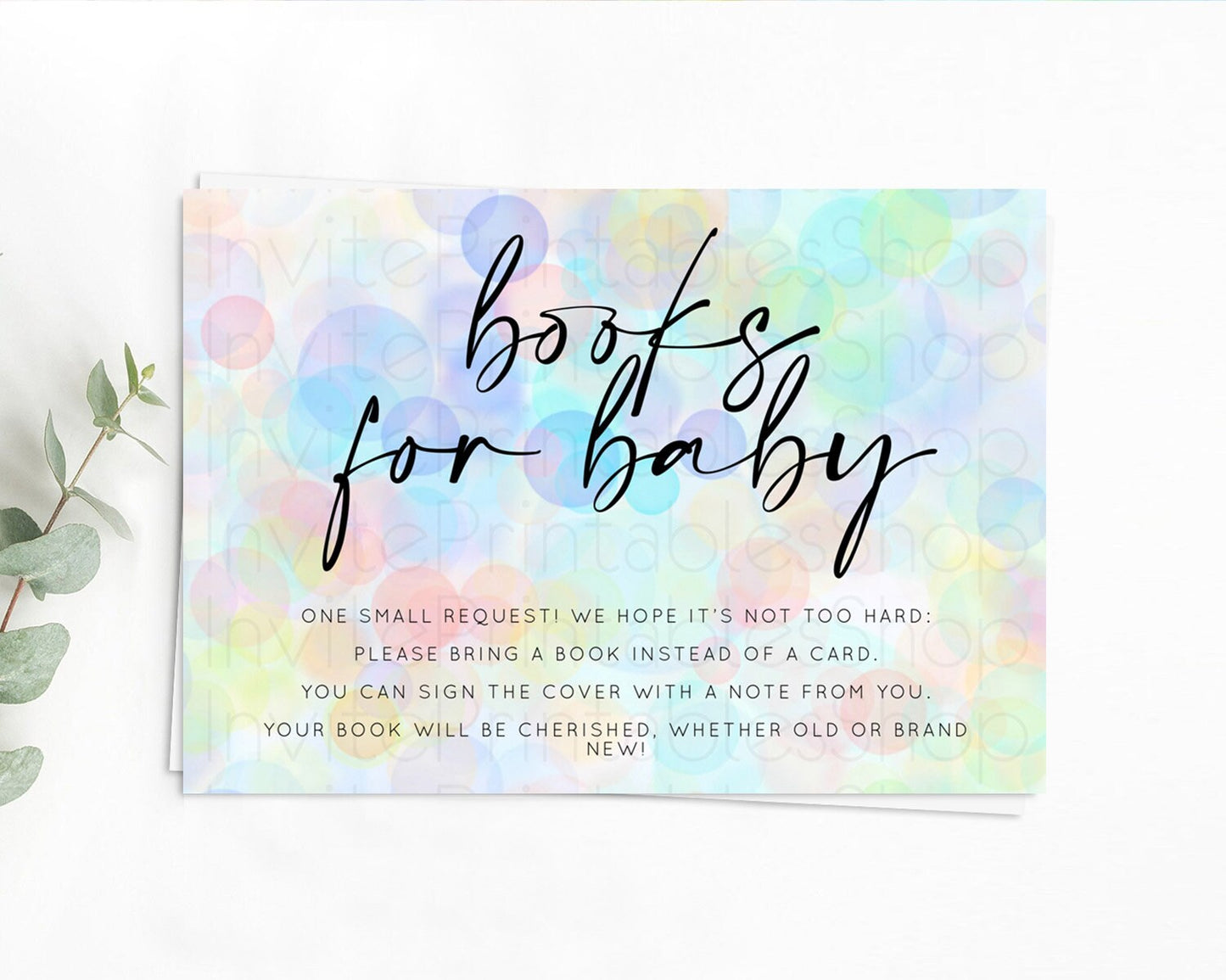 Pastel Books For Baby Card Bubble Bath Baby Shower Books Insert Rainbow Book Card Pastel Bubbles Colorful Confetti Book Poem Request D10446