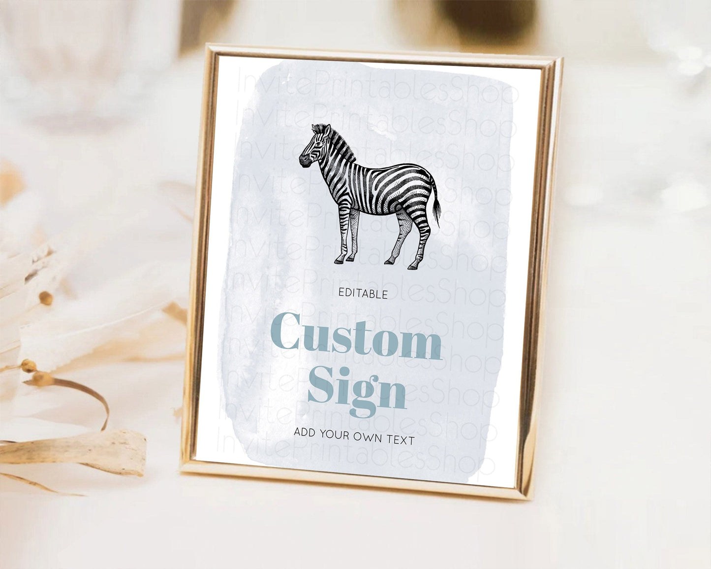 Zebra Sign Zebra Table Sign Decor Zebra Party Sign Template Safari Adventure Zebra Minimal Theme 1st Birthday Baptism Baby Shower D10814