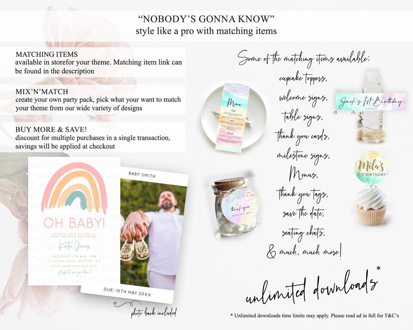 Pastel Rainbow Baby Shower Invitation Pastel Rainbow Invitation Rainbow Baby Invitation Pastel Invitation Boho Rainbow Invitation D10351