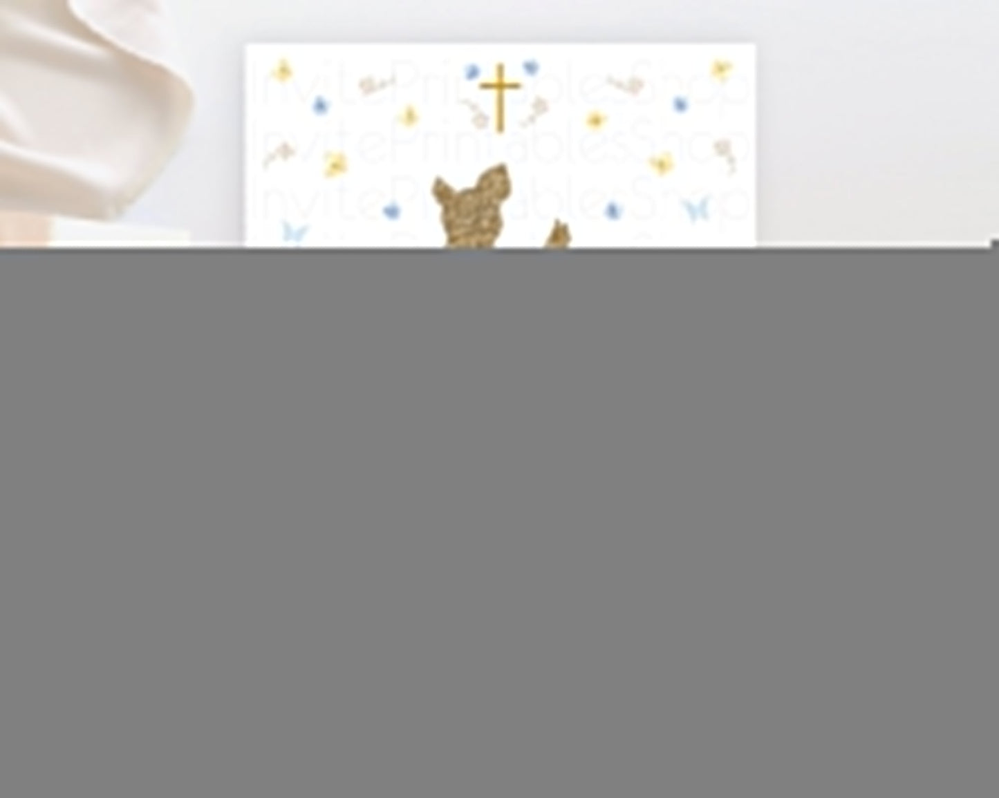 Fawn Baptism Invitation Deer Baptism 1st Birthday Invitation Enchanted Forest Christening Invitation Pastel Garden Butterfly Floral D10360