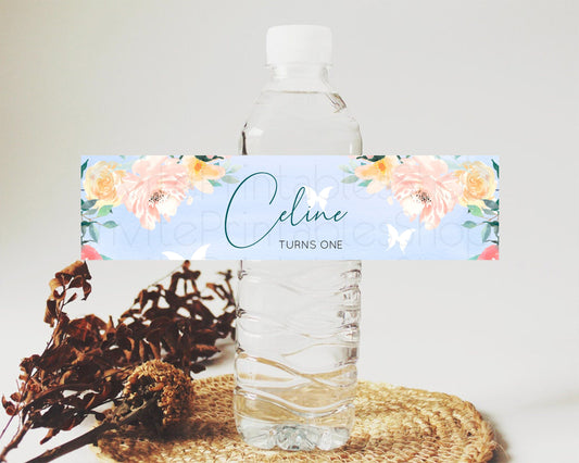 Editable Wildflower Water Label Template Secret Garden Water Label Pastel Fl