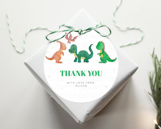 Dinosaur Thank You Tags Dinosaur Volcano Thank You Gift Tags Dinosaur Favor Tags Watercolor Volcano T-Rex Raptor Jurassic Thank You D10153