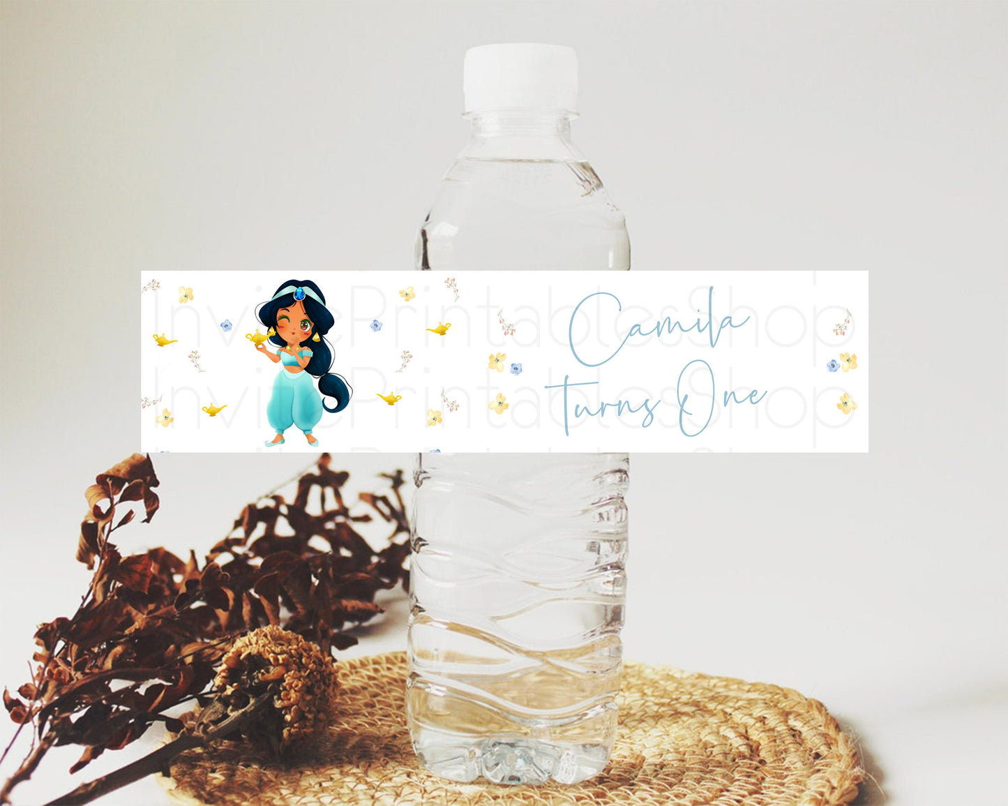 Editable Princess Water Label Template Secret Garden Enchanted Castle Pastel