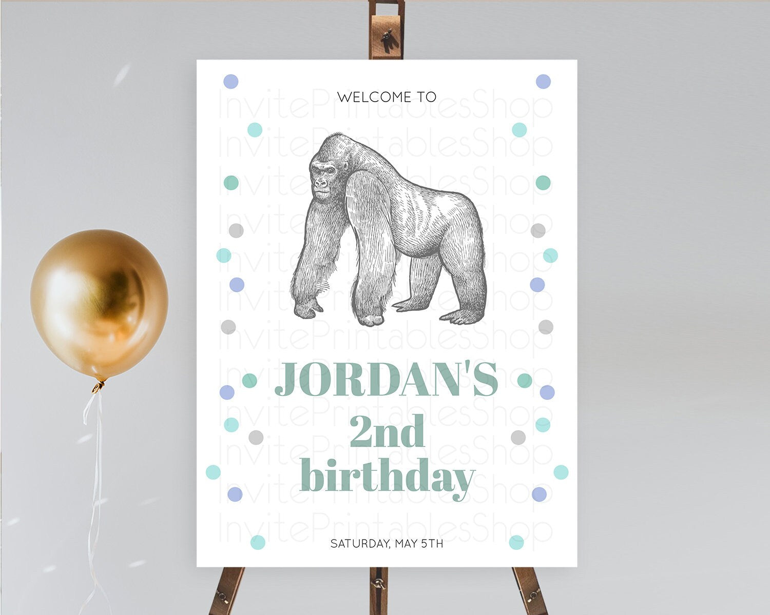 Editable Gorilla Welcome Sign Gorilla Welcome Board Gorilla Party Welcome Po