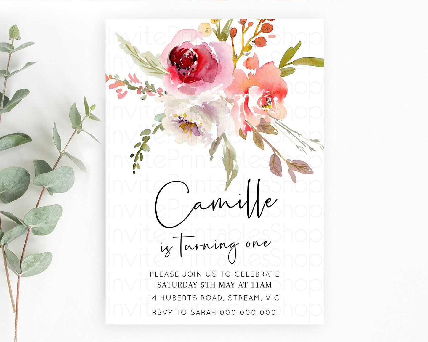 Editable Secret Garden Invitation Wildflower Birthday Invitation Pastel Flow