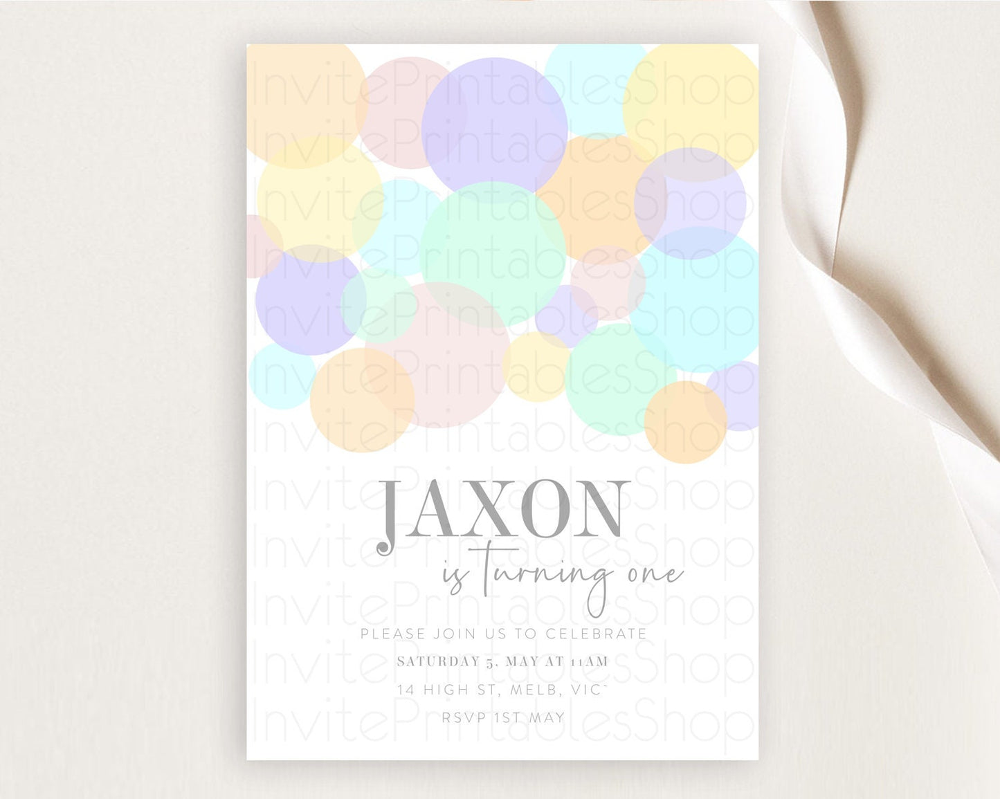 Pastel Birthday Invitation Pastel Confetti Birthday Invitation Bubbles Invitation Colorful Rainbow Confetti 2nd 1st First Birthday 100209