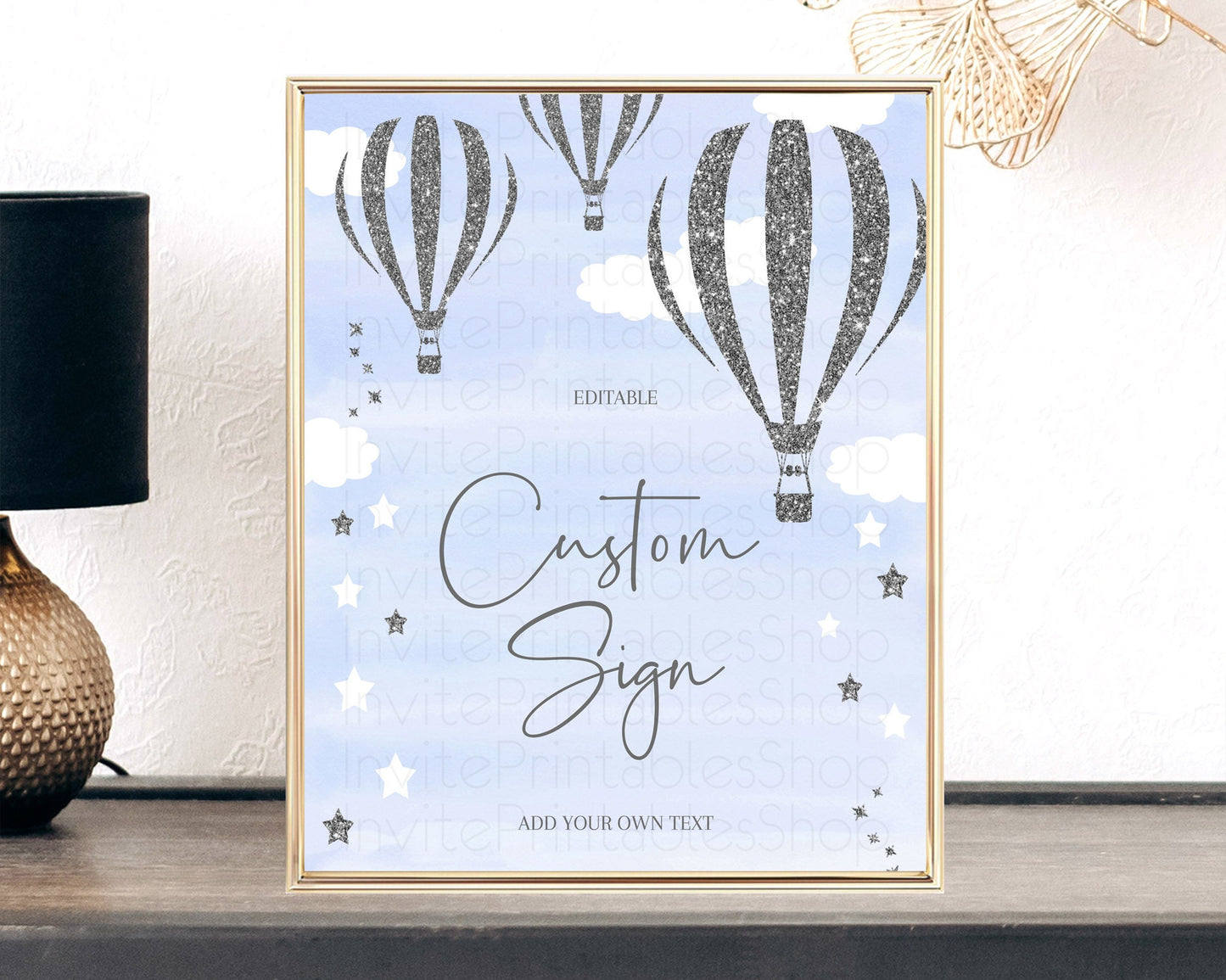 Hot Air Balloon Sign Hot Air Balloon Table Sign Decor Adventure Awaits Mr. ONEderful Party 1st Birthday Baptism Baby Shower D10334