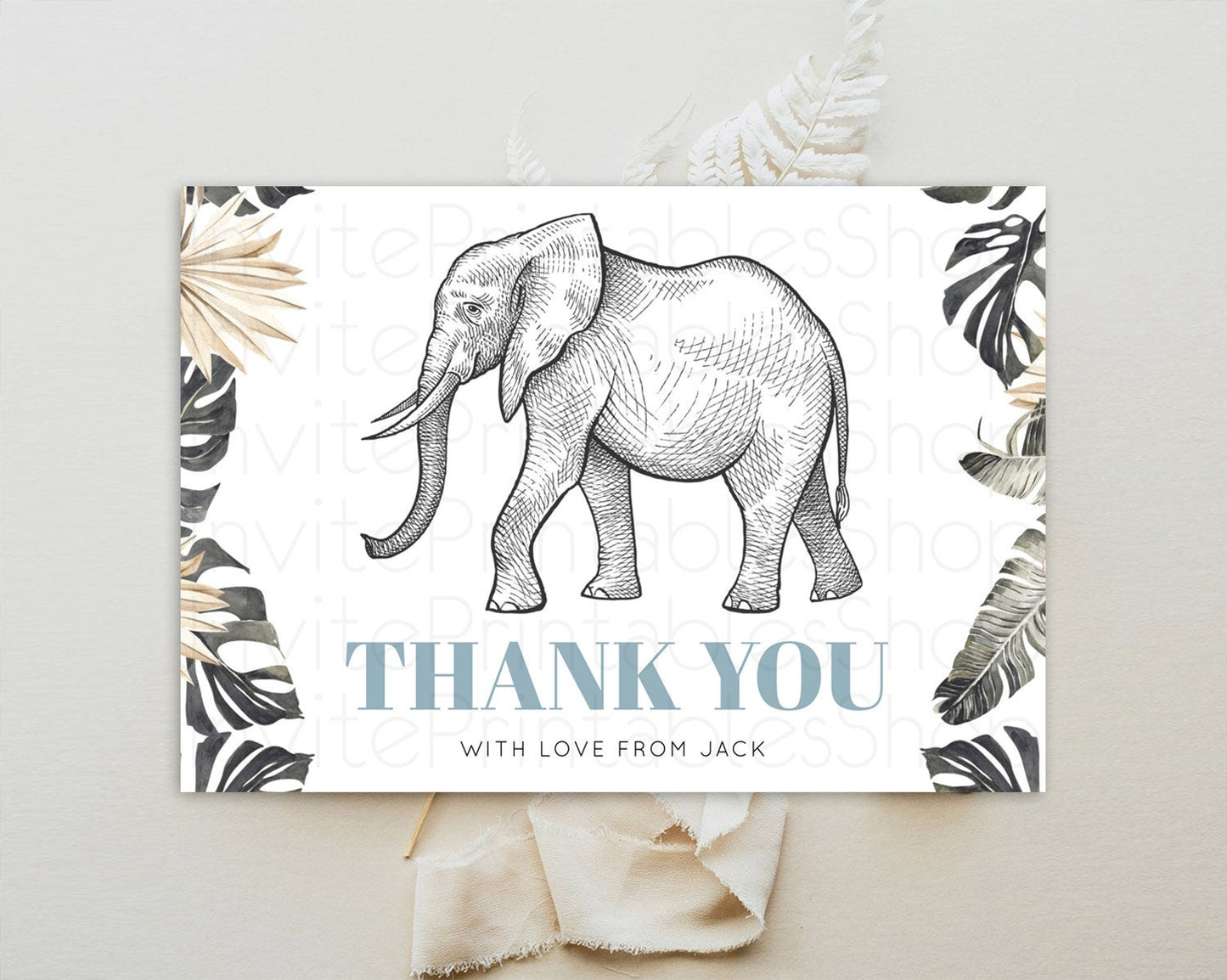 Pastel Elephant Thank You Rainbow Elephant Thank You Card Colorful Rainbow Birthday Thank You Pastel Teacher Thank You Card Template D10806