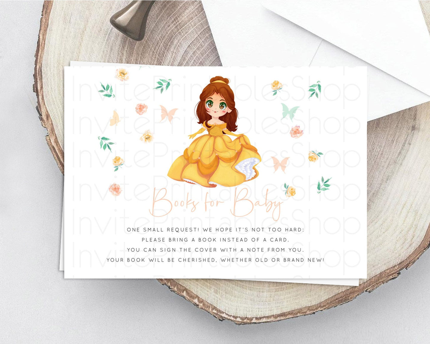 Princess Books For Baby Card Castle Book Card Insert Secret Garden Enchanted Castle Pastel Floral Garden Baby Shower Poem Request D10890