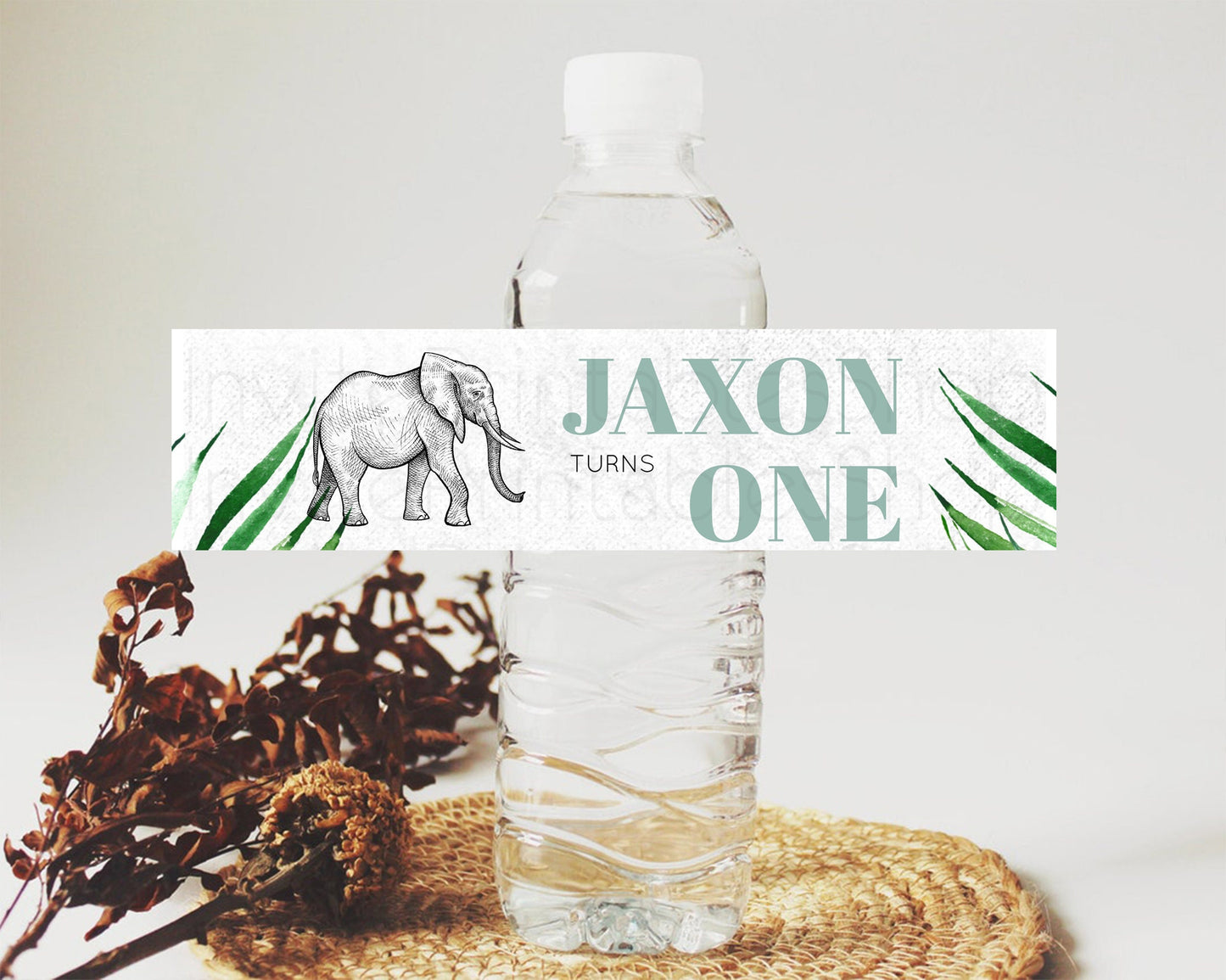 Editable Elephant Water Label Template Elephant Safari Adventure Party Decor