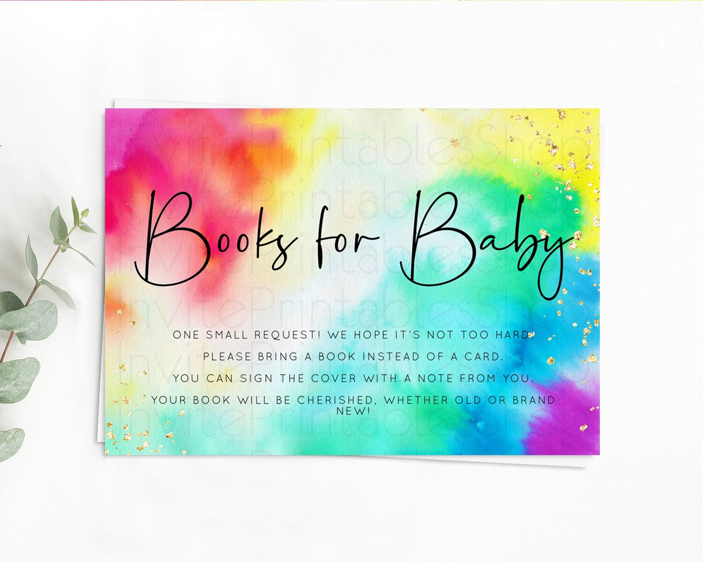 Tie Dye Books For Baby Card Rainbow Tie Dye Book Insert Pastel Rainbow Watercolor Book Card Tie Dye Colors Guests Book Poem Request D10462