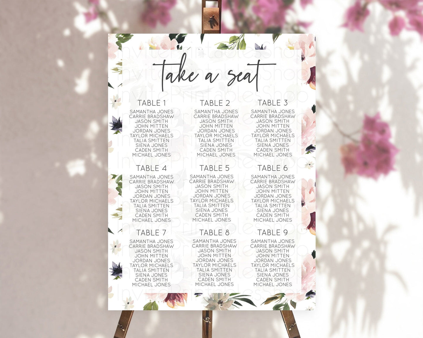 Secret Garden Seating Chart Wildflower Seating Chart Pastel Flowers Seating Chart Enchanted Garden Boho Floral Take A Seat Decor D10538
