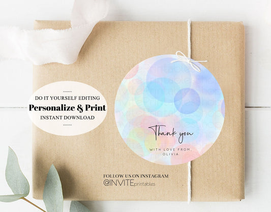 Editable Confetti Sprinkles Gift Tags Pastel Bubbles Tag Favor Tags Bonbonni