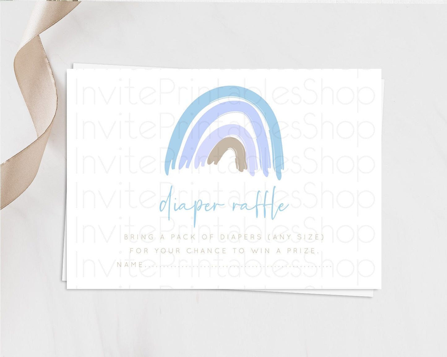 Pastel Rainbow Diaper Raffle Card Boho Rainbow Diaper Insert Boho Rainbow Diaper Ticket Pastel Watercolor Baby Shower Raffle Game D10352
