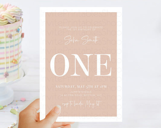 Editable Orange Birthday Invitation Plain Orange Invitation Minimalist Invit