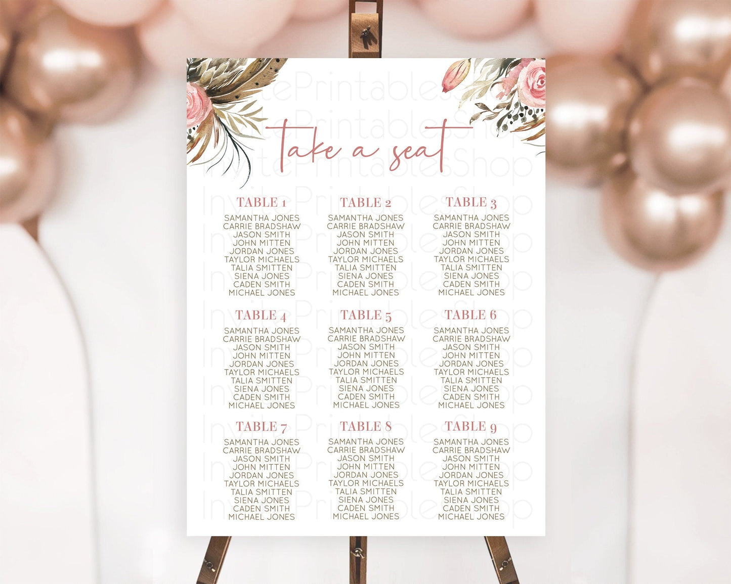 Secret Garden Seating Chart Wildflower Seating Chart Pastel Flowers Seating Chart Enchanted Garden Boho Floral Take A Seat Decor D10686