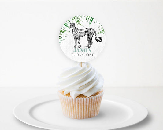 Editable Cheetah Cupcake Toppers Cheetah Cupcake Cheetah Safari Cupcake Adve